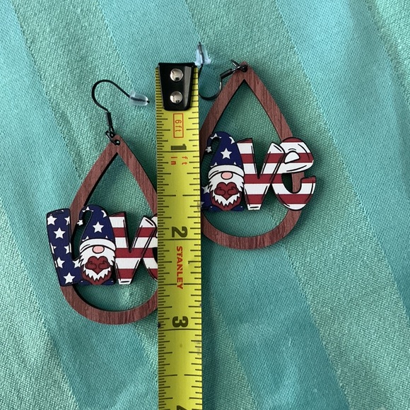 Patriotic Love Teardrop Earrings - Picture 4 of 4